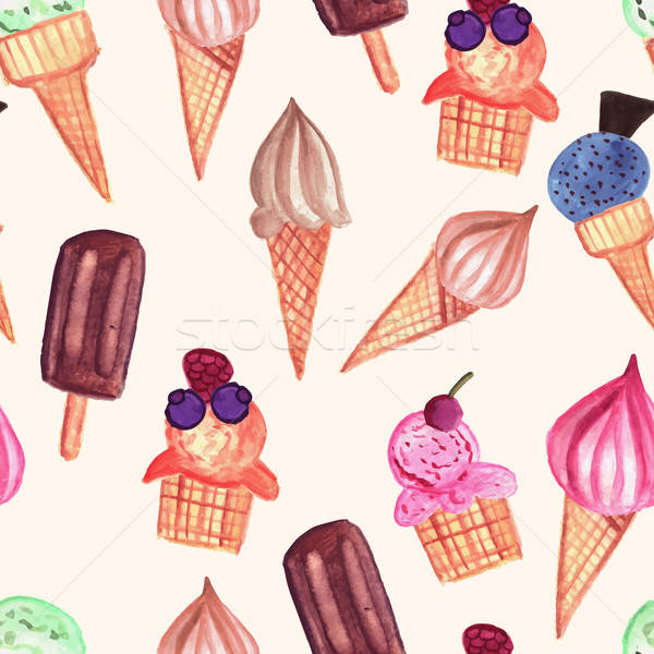 Vector Ice Cream Seamless Pattern Vector Illustration Alexnadra 600x600 Vector Ice Cream Seamless Pattern Vector Illustration Alexnadra