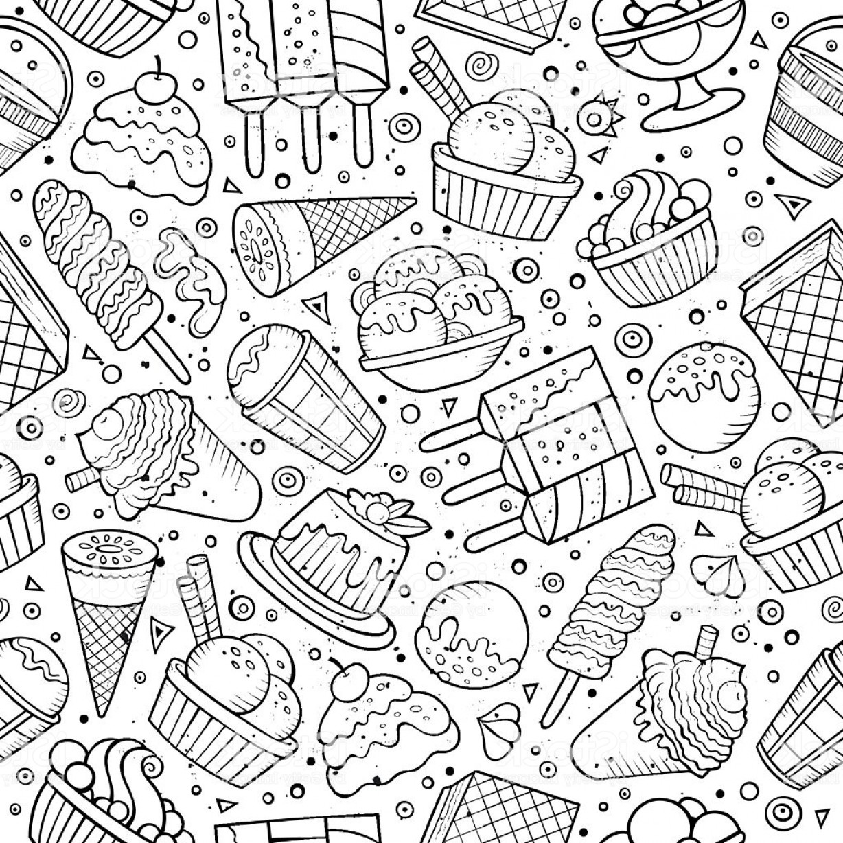 Ice Cream Doodles Seamless Pattern Gm Soidergi 1228x1228 Ice Cream Doodles Seamless Pattern Gm Soidergi