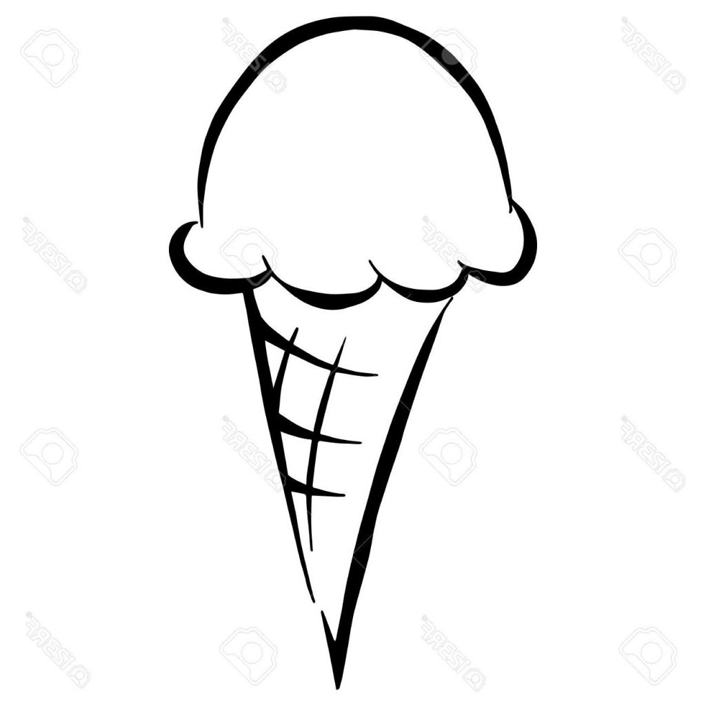 Ice Cream Cone Line Drawing at PaintingValley.com | Explore collection ...