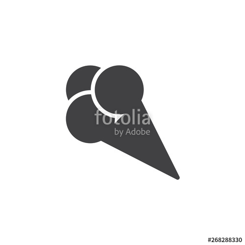 500x500 Ice Cream Scoops Vector Icon Filled Flat Sign For Mobile Concept