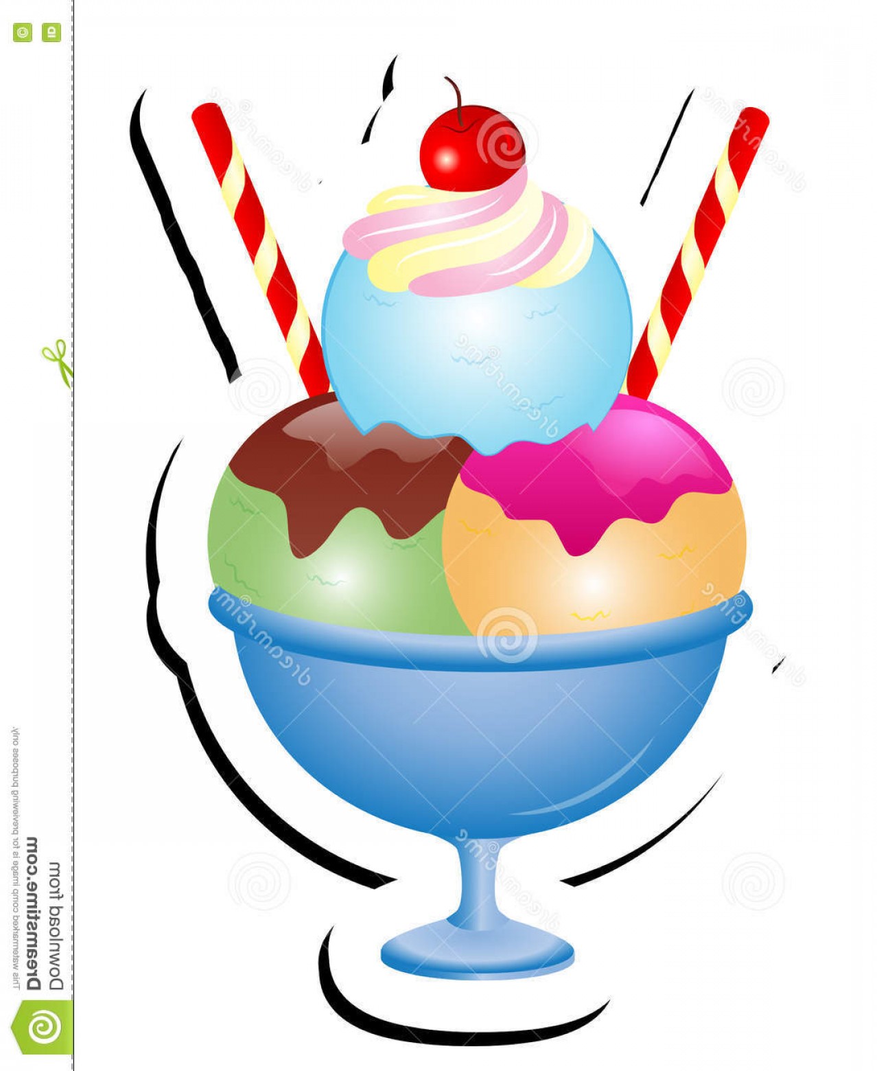 1278x1560 Stock Illustration Ice Cream Sundae Vector Illustration Cute
