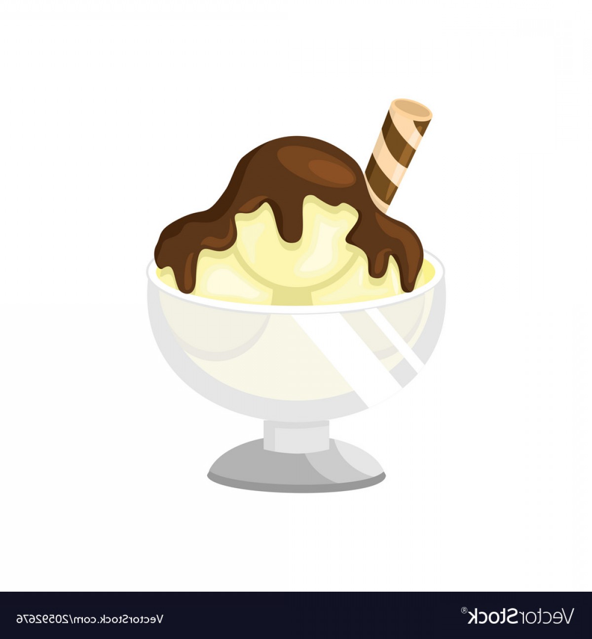 1200x1296 Vanilla Sundae Ice Cream Scoop Vector Handandbeak