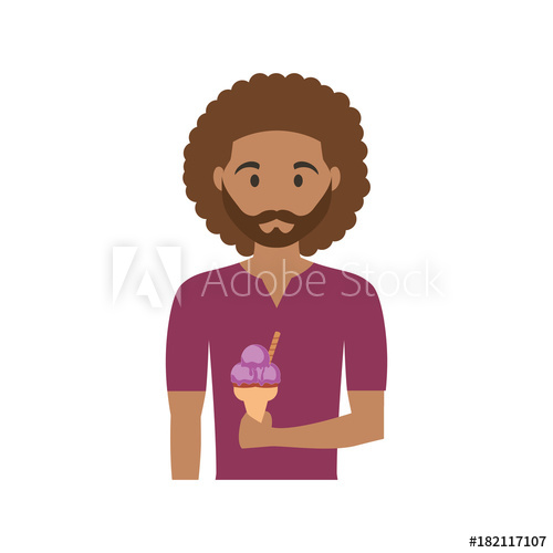 500x500 Man With Ice Cream Scoops Vector Illustration