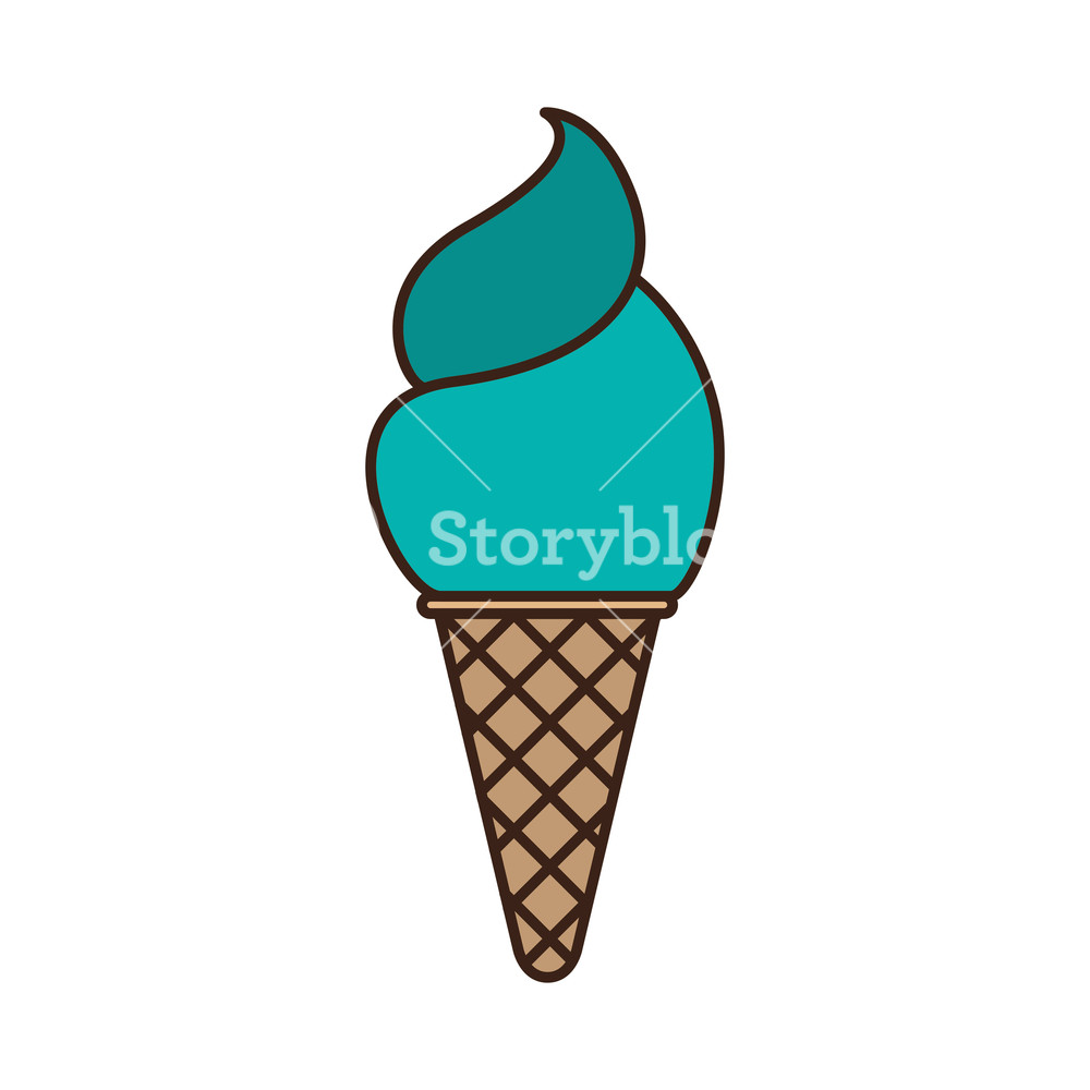 1000x1000 Colorful Silhouette Of Ice Cream Cone Vector Illustration Royalty