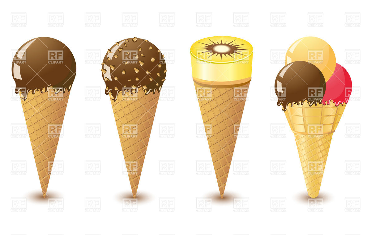 1200x762 Cone Chocolate Ice Cream Set Vector Image Of Food And Beverages