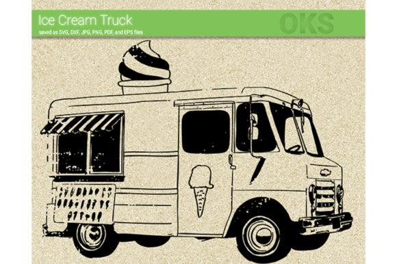 580x386 Ice Cream Truck Vector Graphic