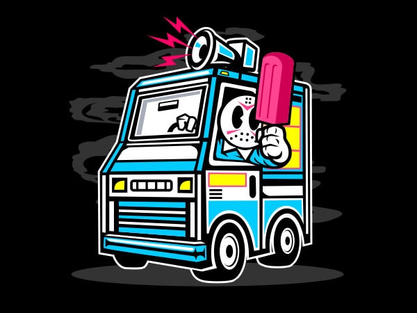 600x450 Ice Cream Truck Vector T Shirt Design