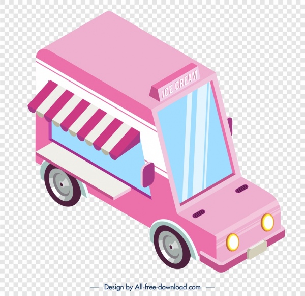 600x581 Ice Cream Truck Icon Pink Design Free Vector In Adobe