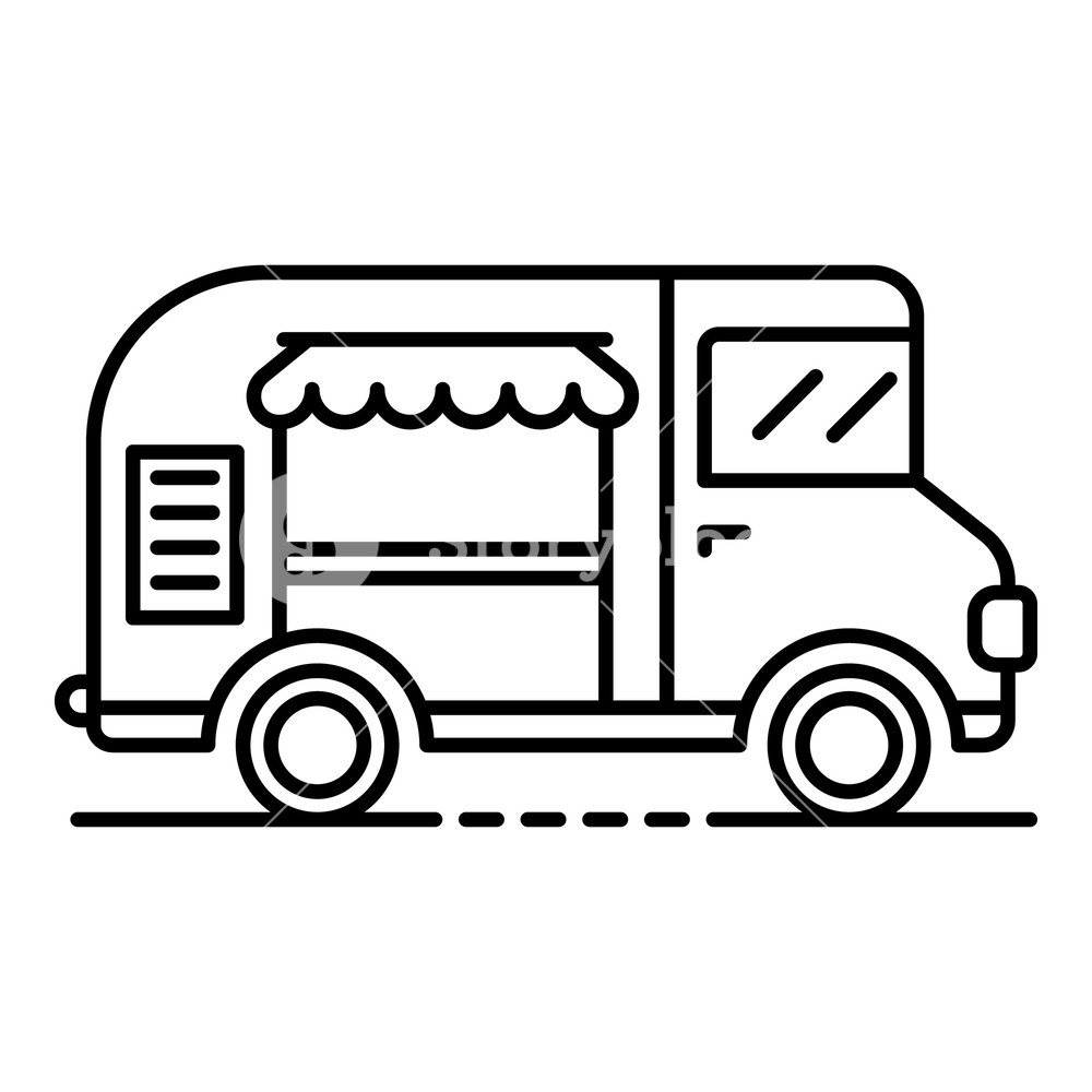 1000x1000 Ice Cream Truck Icon Outline Ice Cream Truck Vector Icon For Web
