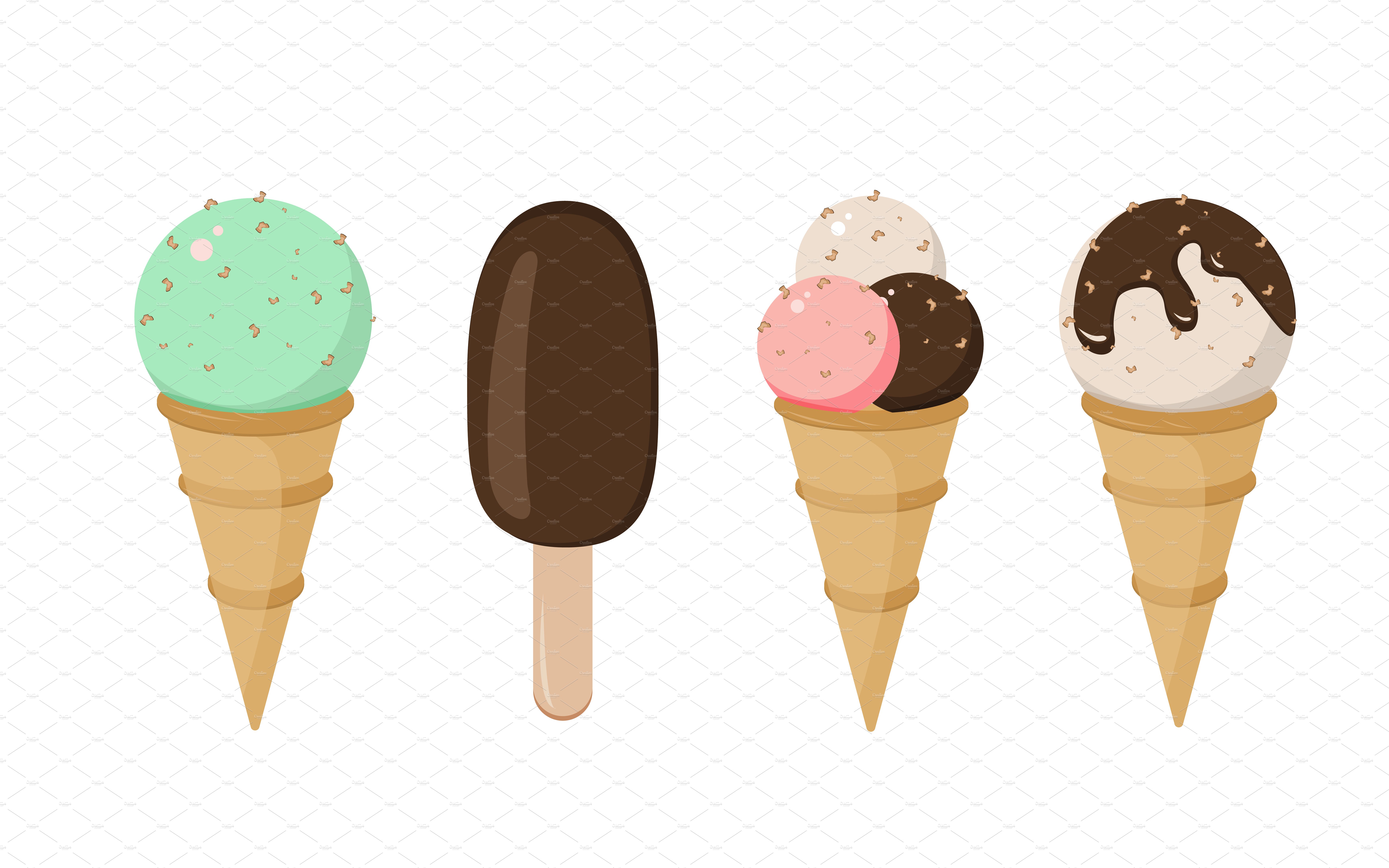 6999x4375 Ice Cream Vector