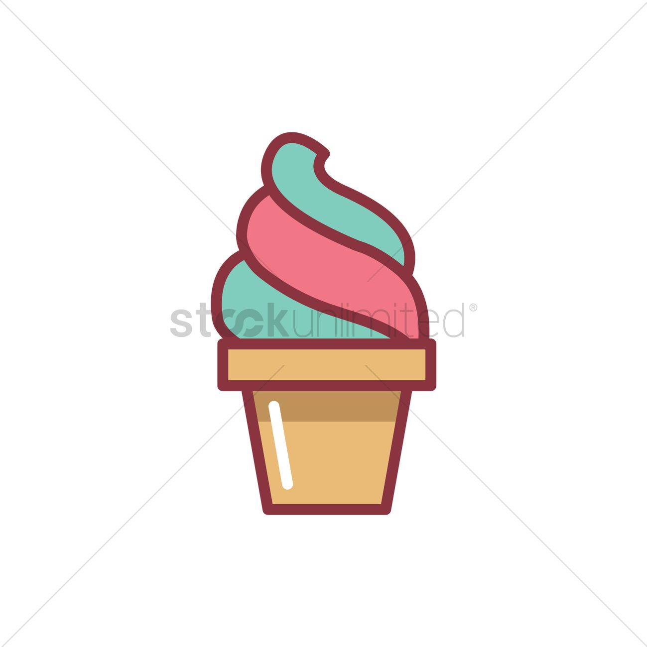 1299x1300 Ice Cream Vector Image