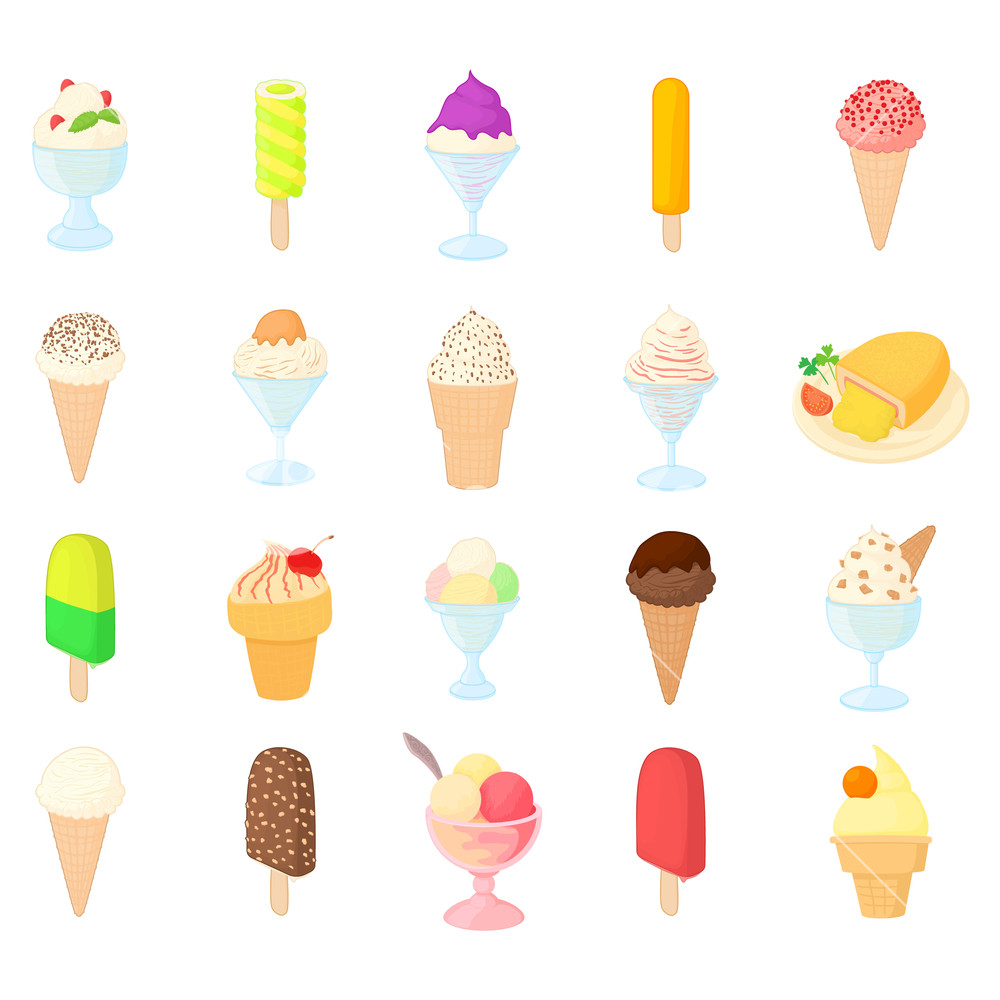 1000x1000 Ice Cream Icon Set Cartoon Set Of Ice Cream Vector Icons For Web