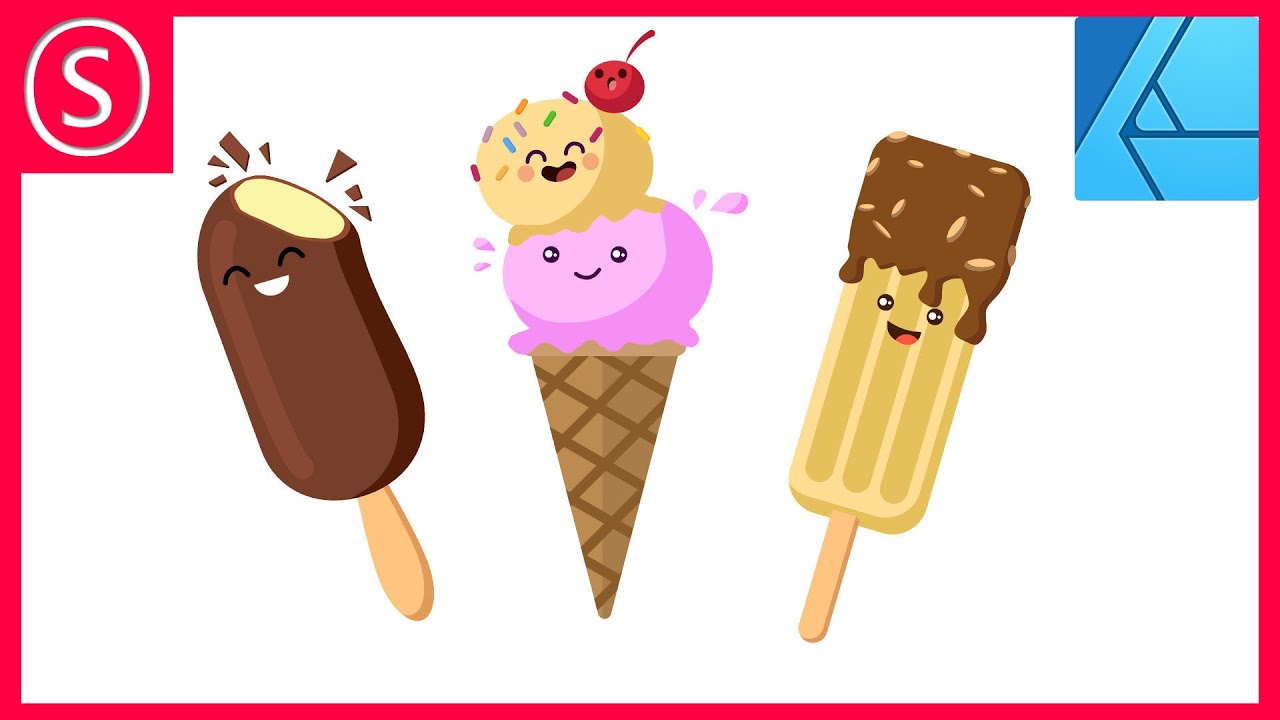 1280x720 Affinity Designer Ice Cream Vector