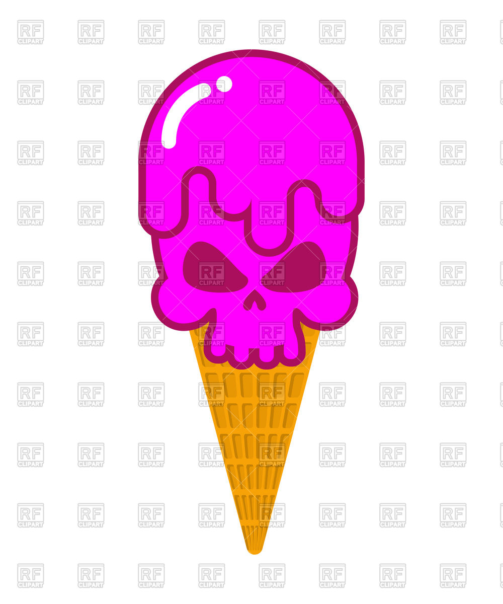 1000x1200 Skull Purple Ice Cream Vector Image Of Food And Beverages