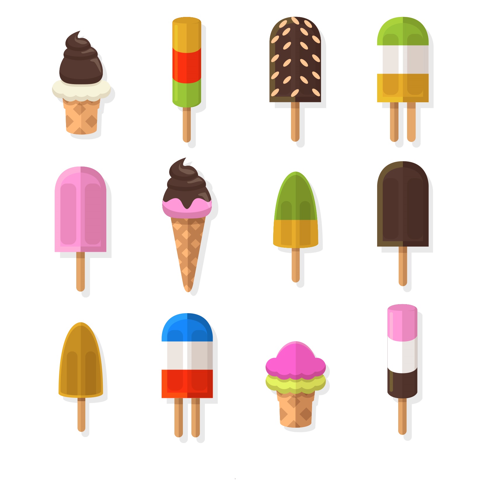 1667x1667 Delicious Ice Creams Vector Free Vectors Ui Download