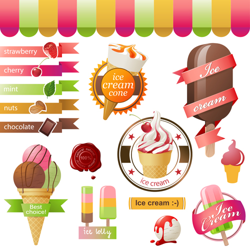 500x500 Different Colored Ice Cream Vector Free Download