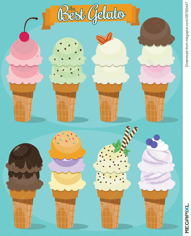 648x800 Gelatoice Cream Vector Pack Illustration