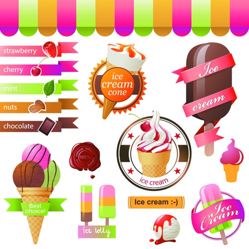 499x499 Different Flavors Ice Cream Vector Free Vectors Ui Download