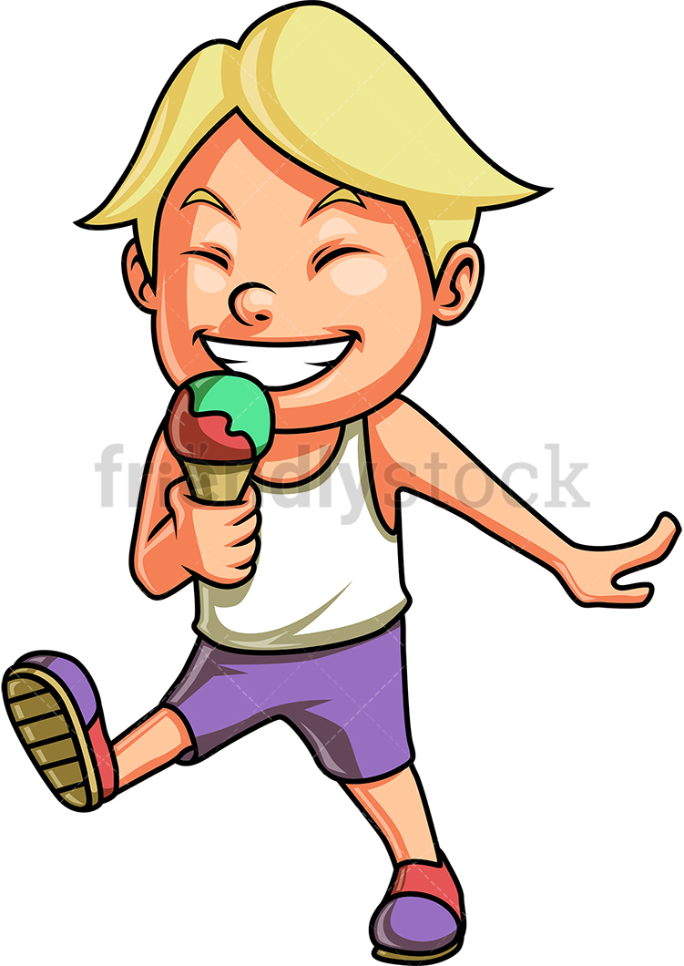 751x1060 Little Boy Eating Ice Cream Cartoon Clipart Vector