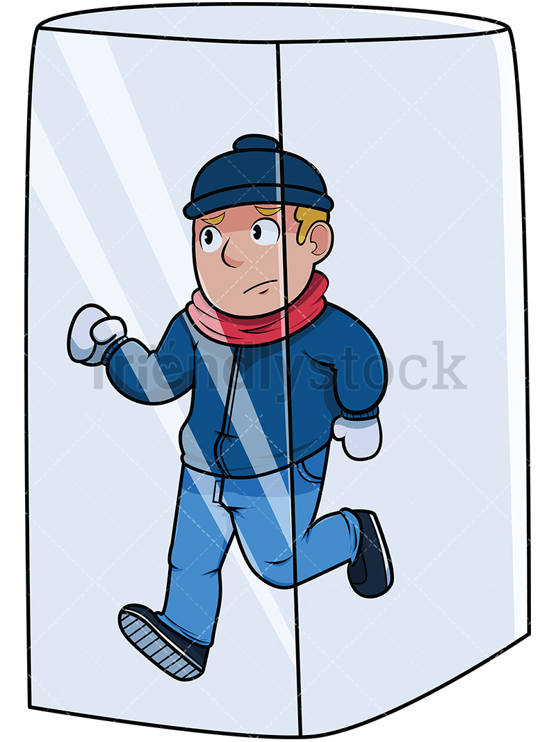 Man In Ice Cube Cartoon Vector Clipart 800x1067 Man In Ice Cube Cartoon Vector Clipart