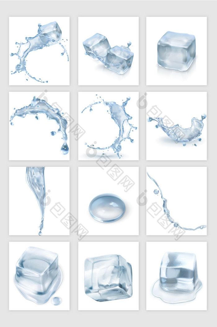 700x1053 Ice Cube Spray Water Wave Vector Element Free Download