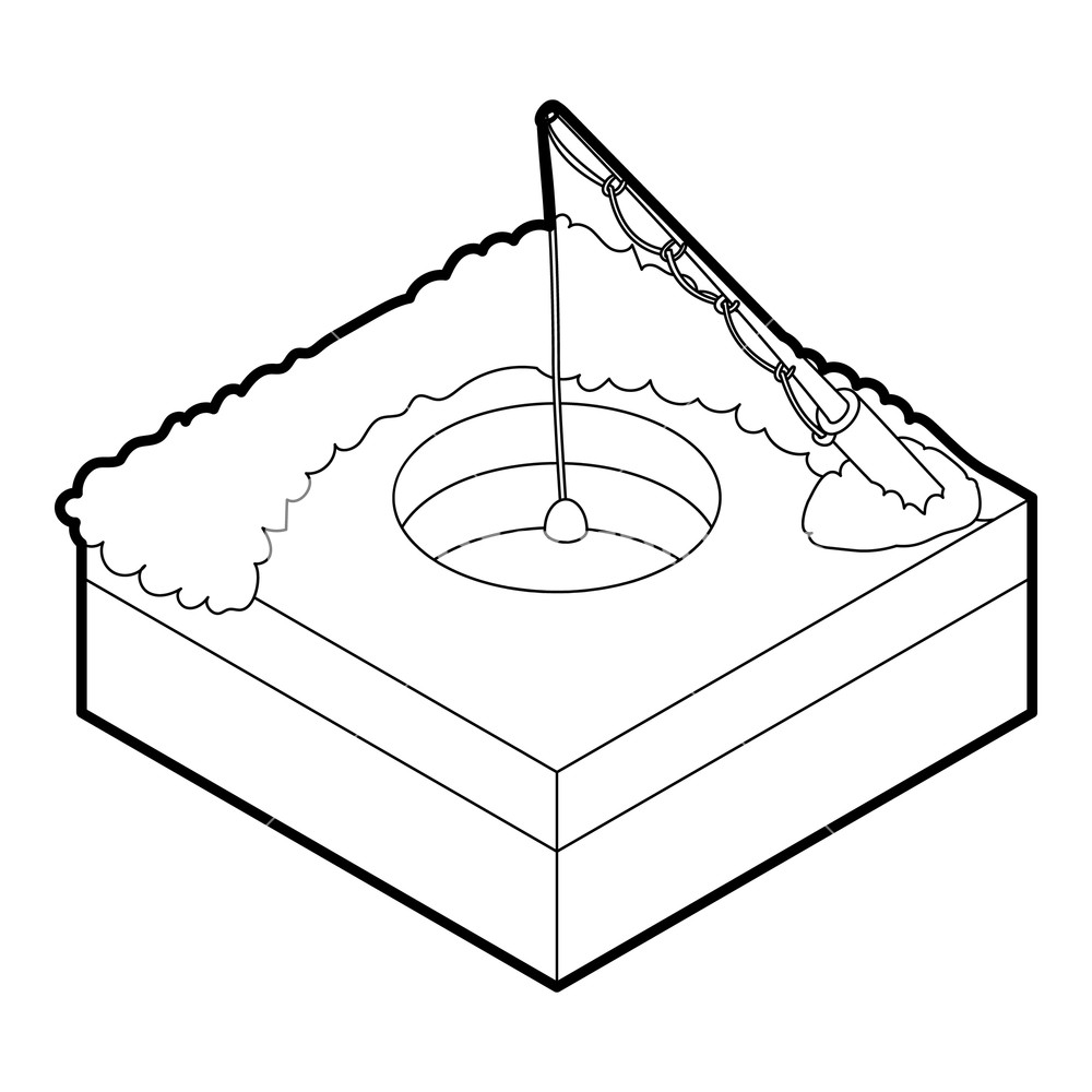 1000x1000 Hole For Ice Fishing Icon Outline Illustration Of Hole For Ice