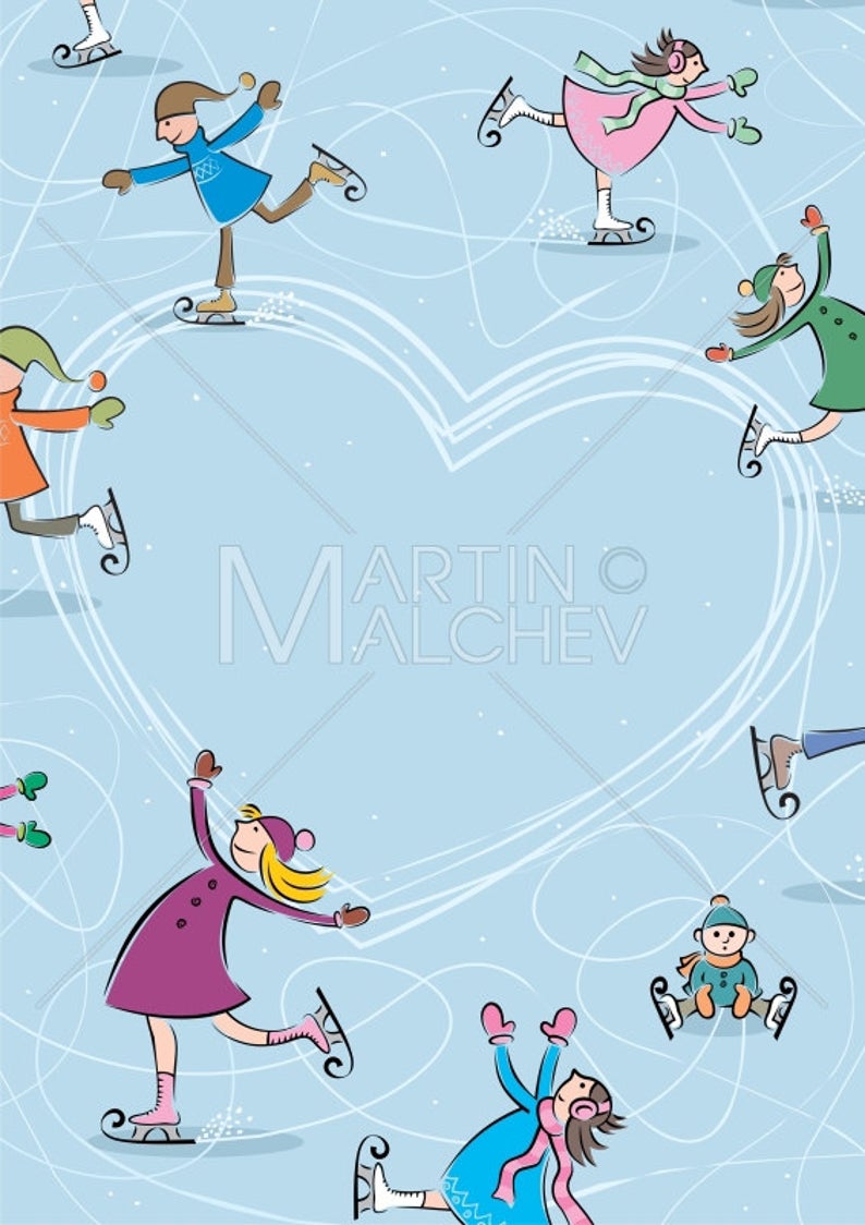 794x1124 Ice Rink Vector Illustration Skating Rink Ice Skating Ice Etsy