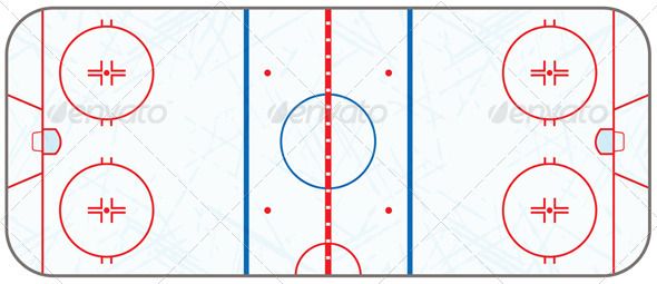 590x255 Vector Ice Hockey Rink With Skate Marks Fitness Vector Icons