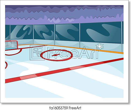 560x470 Free Art Print Of Hockey Rink Hockey Rink Vector Cartoon