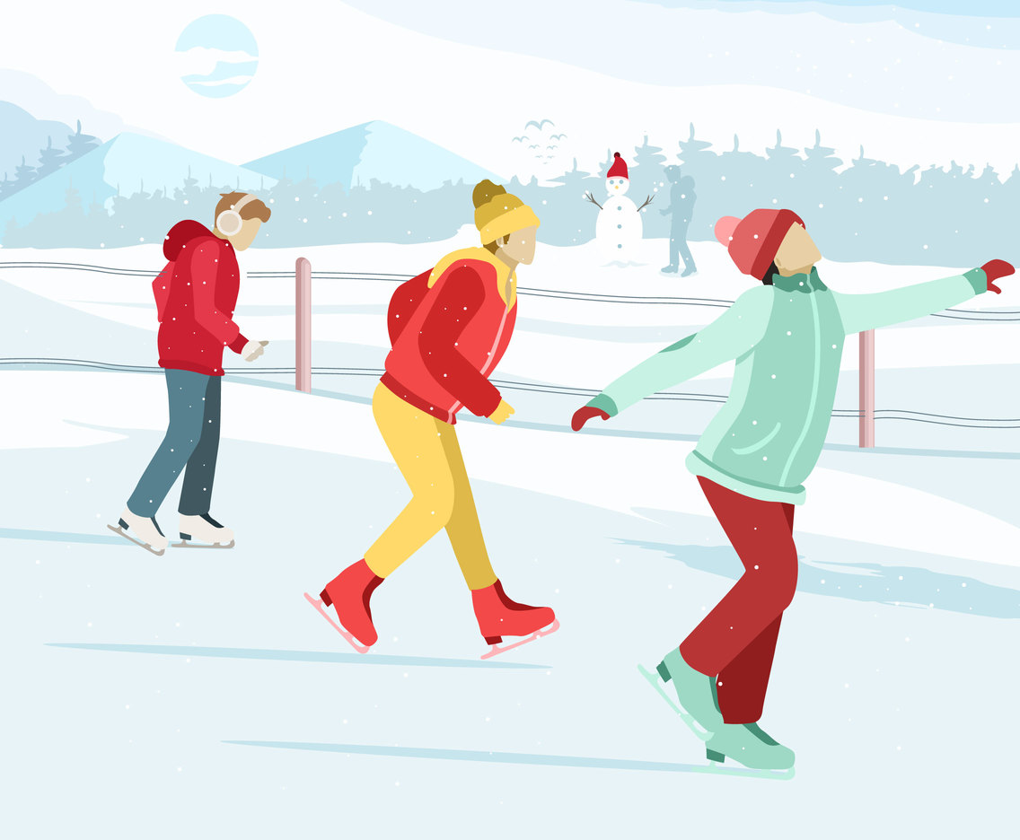 1136x936 Fun Ice Skating Vector Vector Art Graphics