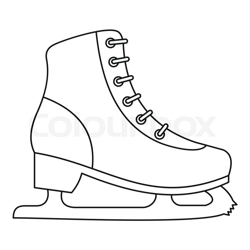 800x800 Ice Skate Icon Outline Illustration Stock Vector Colourbox