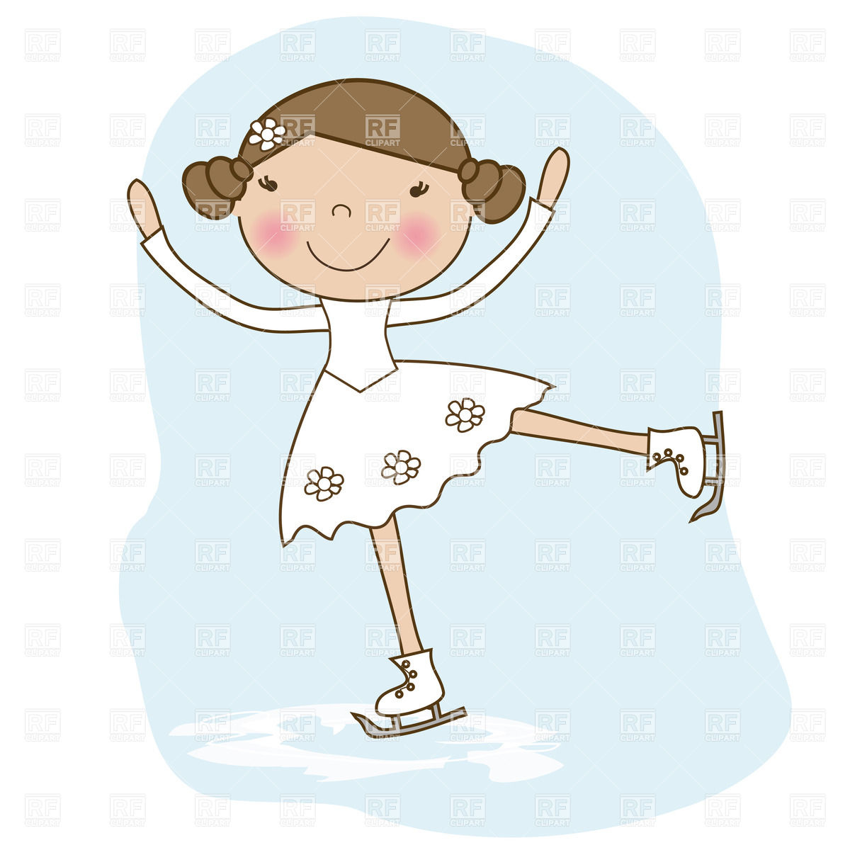 1200x1200 Little Skater, Girl Skating On Ice Vector Image Of People