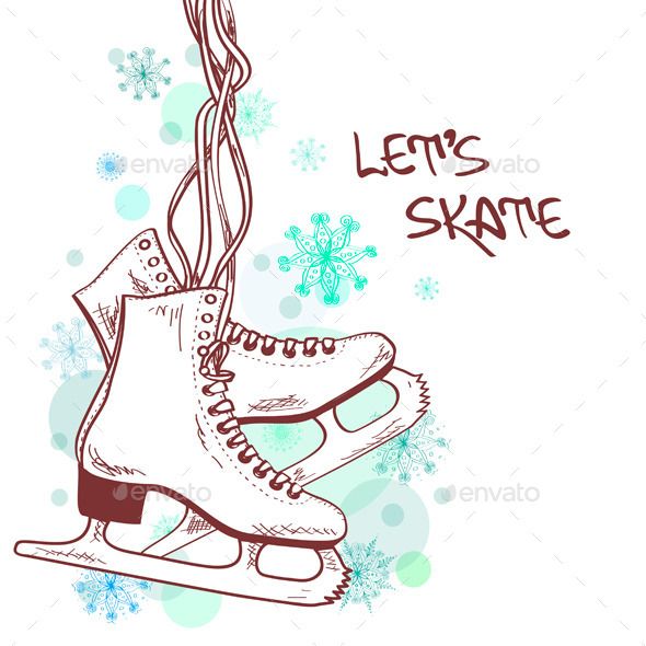 590x590 Winter Illustration With Skates Fitness Vector Icons