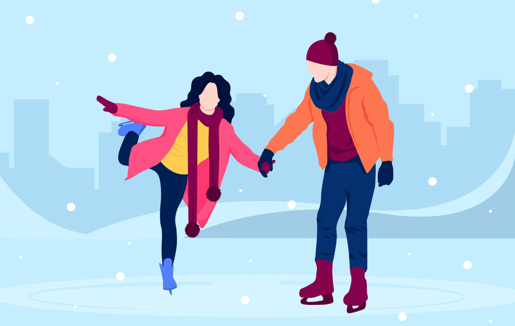 1024x650 Couple Ice Skating Vector
