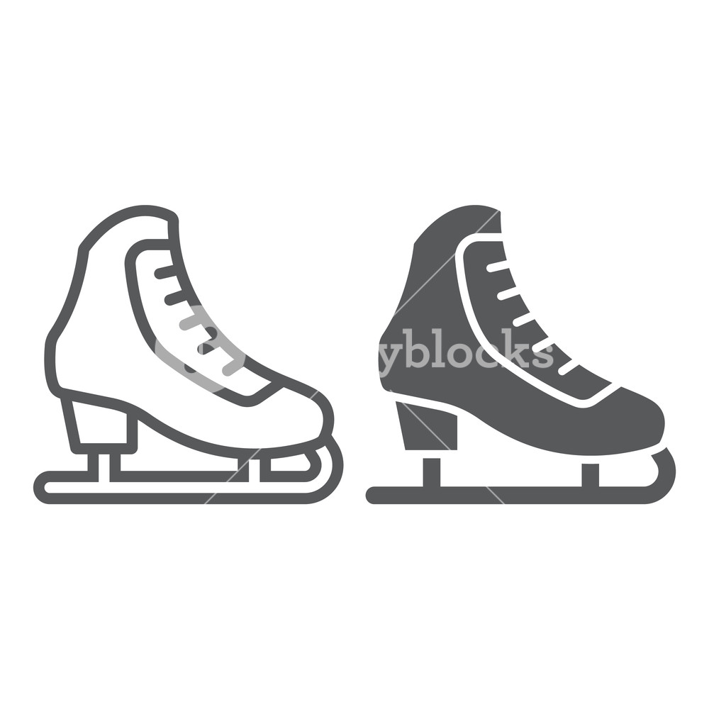 1000x1000 Figure Skating Line And Glyph Icon, Activity And Sport, Ice