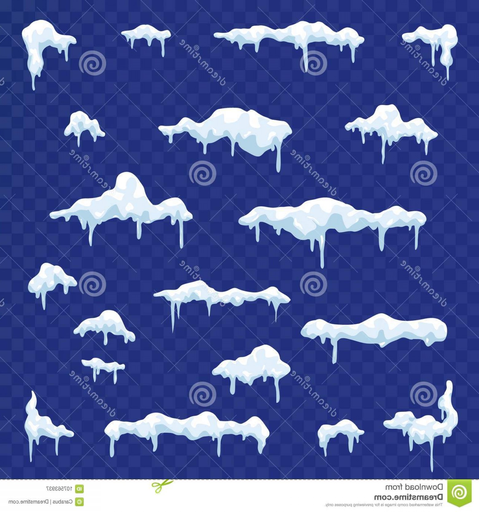 1560x1668 Snow Ice Vector Frames Winter Cartoon Caps Snowdrifts Icicles
