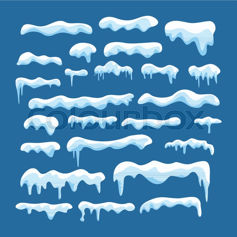 800x800 Snow And Ice Cartoon Frames Winter Stock Vector Colourbox