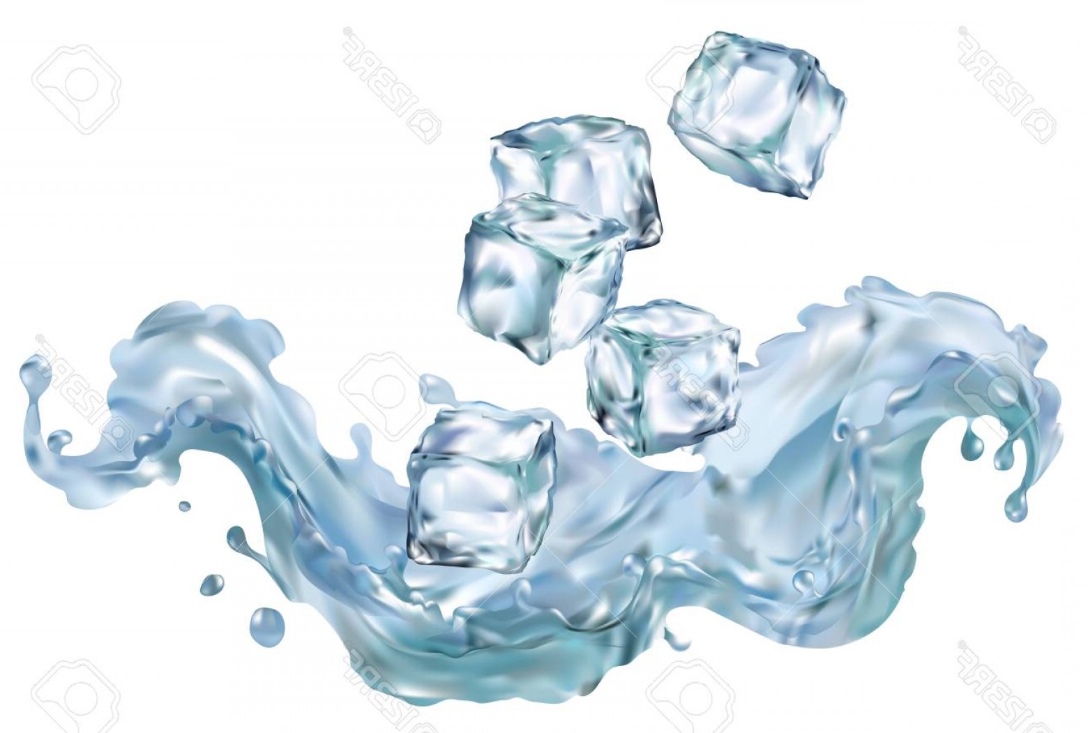1560x1051 Photostock Illustration Ice Cubes Transparent Vector D