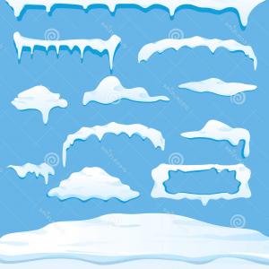 300x300 Stock Illustration Vector Winter Snow Caps Collection Isolated