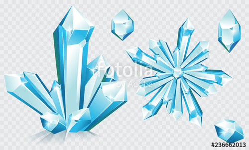 500x301 Vector Collection Of Blue Ice Crystals Stock Image And Royalty