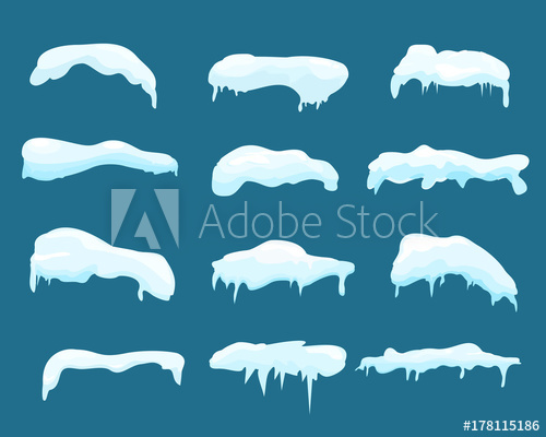 500x400 Vector Illustration Set Of Snow And Ice Vector Frames Winter Snow