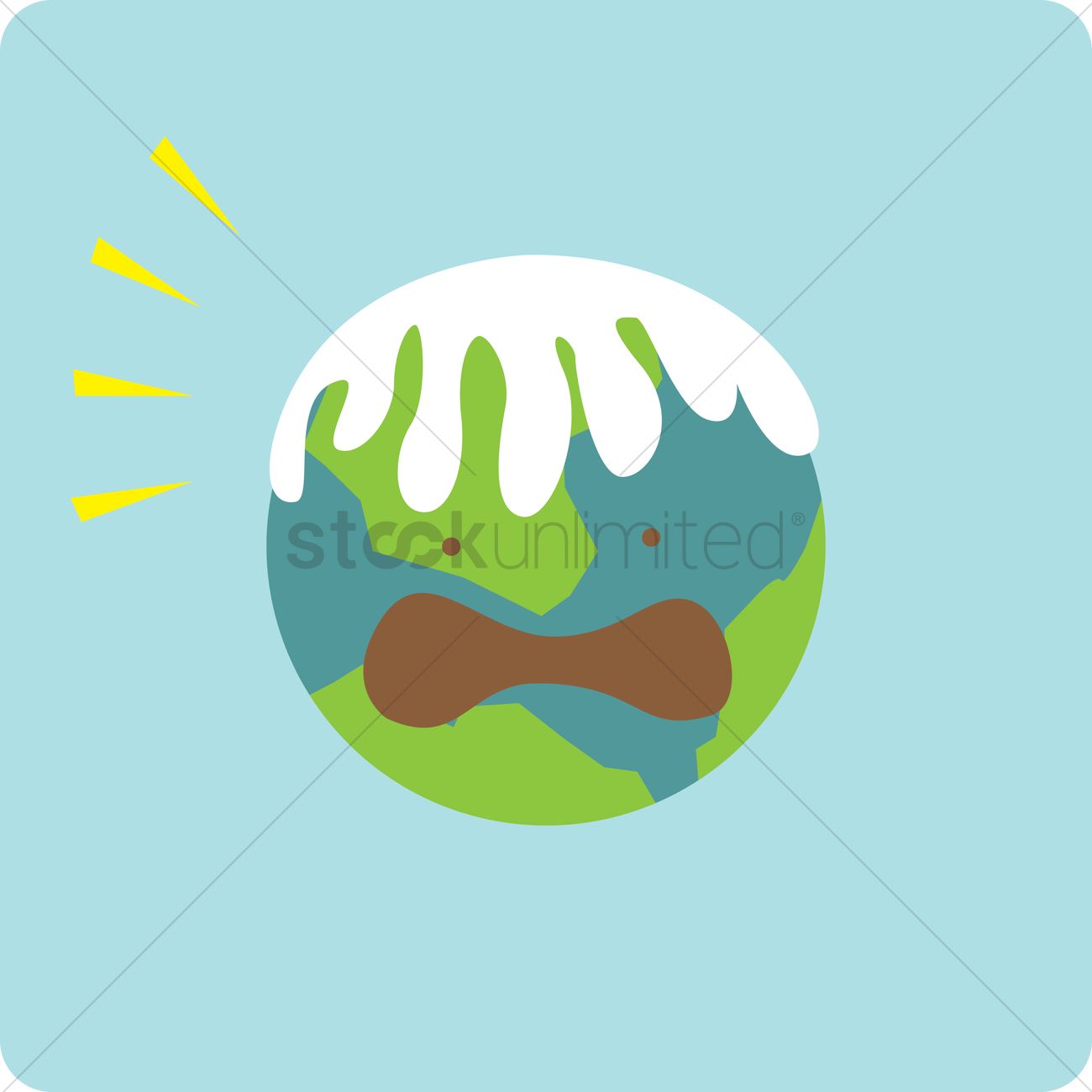 1300x1300 Free Melted Ice On Globe Vector Image