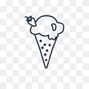 300x300 Ice Cream Vector Icon Isolated Transparent Background Linear