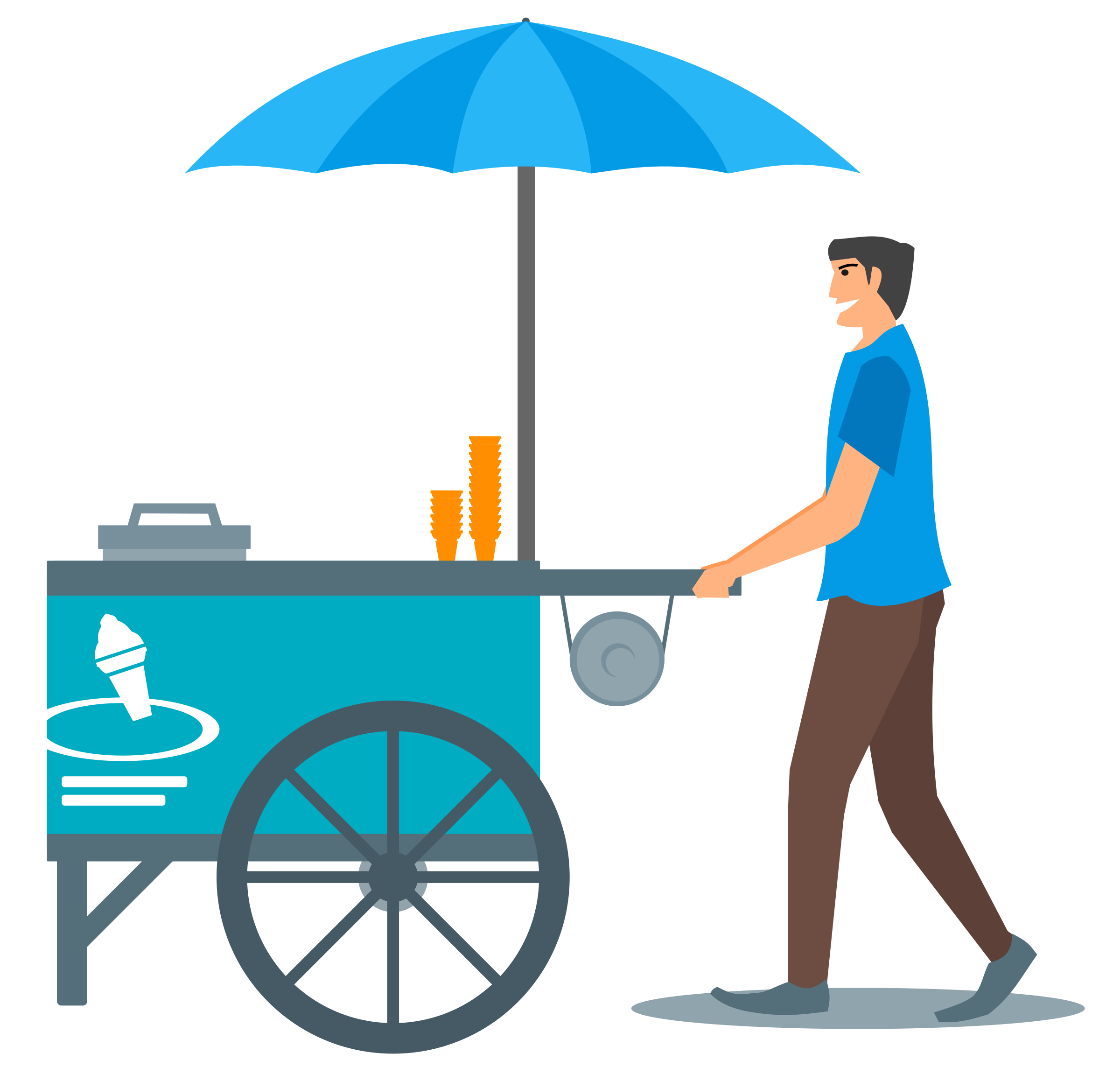 2400x2316 Ice Cream Stand Vector Clipart Image