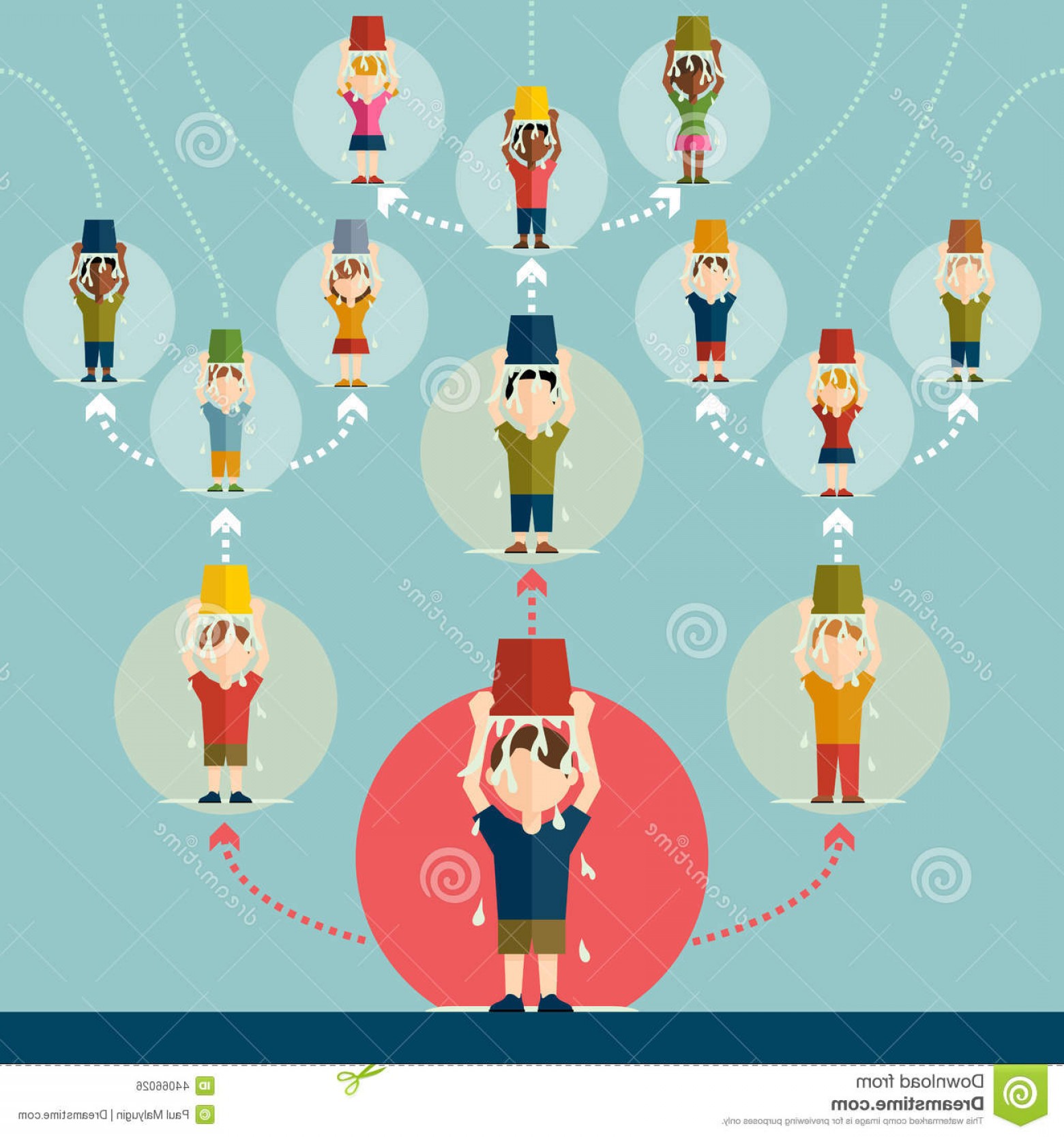 1560x1668 Stock Illustration Group People Pouring Cold Water Their Heads Ice