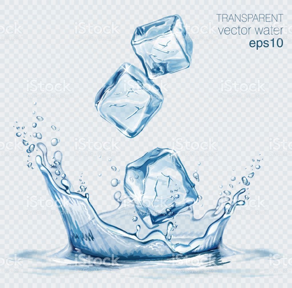 1024x1008 Transparent Vector Water Splash And Ice Cubes On Light Background