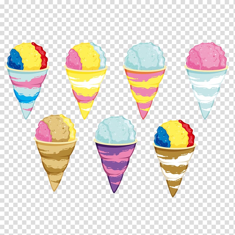 800x800 Assorted Color Ice Cream Cones Illustration, Ice Cream Cone Snow