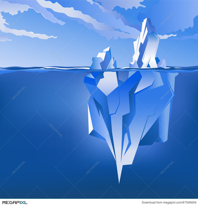 800x830 Background With Iceberg Vector Illustration