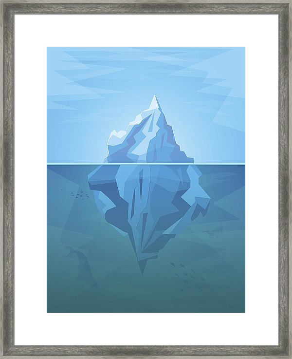 600x737 Cartoon Iceberg Vector Framed Print