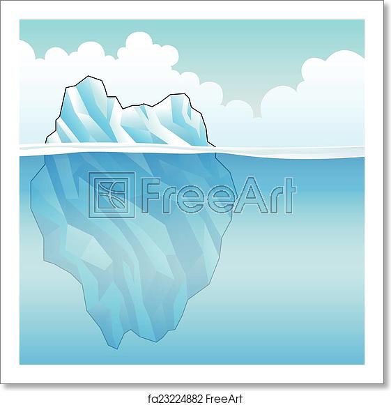 561x581 Free Art Print Of Blue Iceberg Vector Illustration Blue Iceberg
